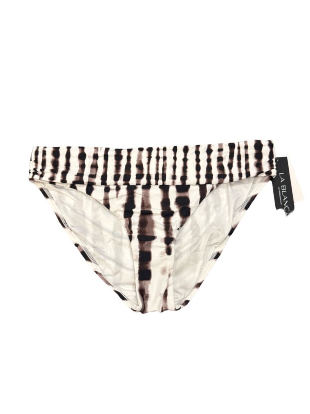 La Blanca Twisted Bamboo Shirred Hipster Bikini Bottoms Swimsuit Size 10